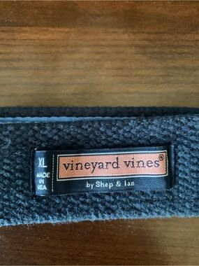 Vineyard Vines Blue Belt with Orange Branded Label